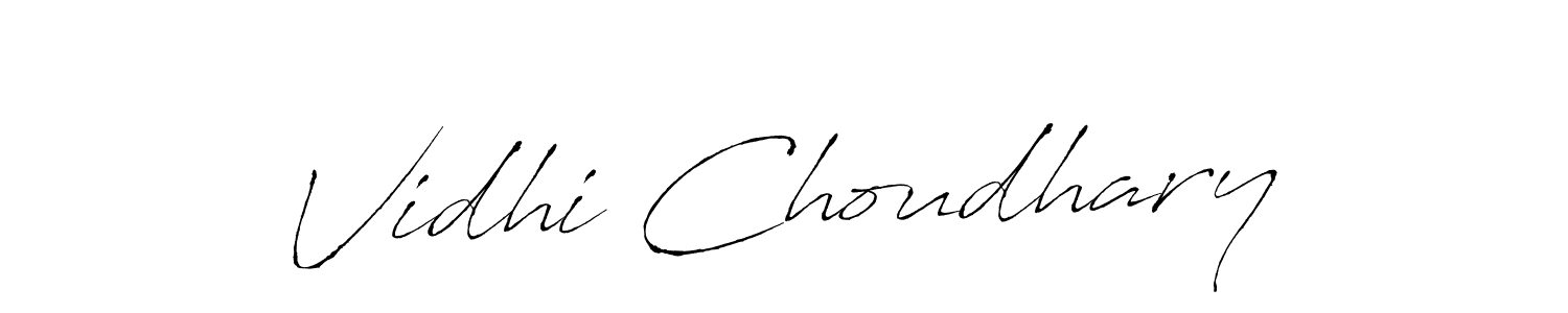 Use a signature maker to create a handwritten signature online. With this signature software, you can design (Antro_Vectra) your own signature for name Vidhi Choudhary. Vidhi Choudhary signature style 6 images and pictures png