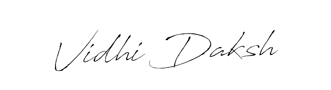 Make a beautiful signature design for name Vidhi Daksh. With this signature (Antro_Vectra) style, you can create a handwritten signature for free. Vidhi Daksh signature style 6 images and pictures png