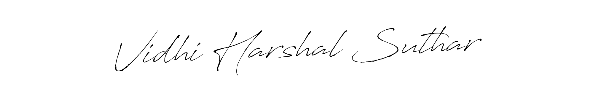 The best way (Antro_Vectra) to make a short signature is to pick only two or three words in your name. The name Vidhi Harshal Suthar include a total of six letters. For converting this name. Vidhi Harshal Suthar signature style 6 images and pictures png