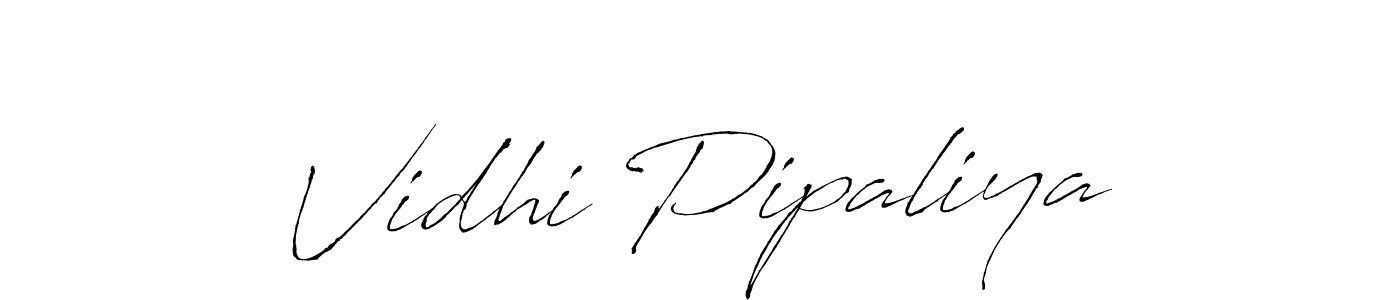 Create a beautiful signature design for name Vidhi Pipaliya. With this signature (Antro_Vectra) fonts, you can make a handwritten signature for free. Vidhi Pipaliya signature style 6 images and pictures png