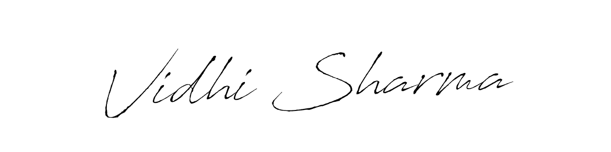 Make a beautiful signature design for name Vidhi Sharma. With this signature (Antro_Vectra) style, you can create a handwritten signature for free. Vidhi Sharma signature style 6 images and pictures png