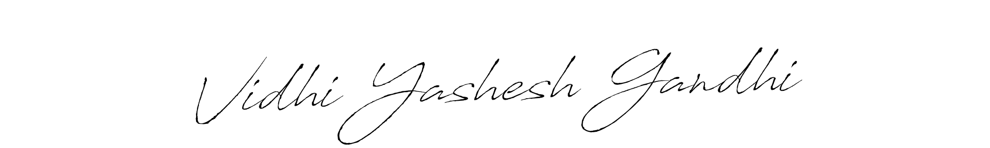 Also we have Vidhi Yashesh Gandhi name is the best signature style. Create professional handwritten signature collection using Antro_Vectra autograph style. Vidhi Yashesh Gandhi signature style 6 images and pictures png