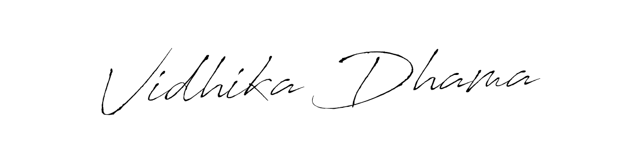 Vidhika Dhama stylish signature style. Best Handwritten Sign (Antro_Vectra) for my name. Handwritten Signature Collection Ideas for my name Vidhika Dhama. Vidhika Dhama signature style 6 images and pictures png