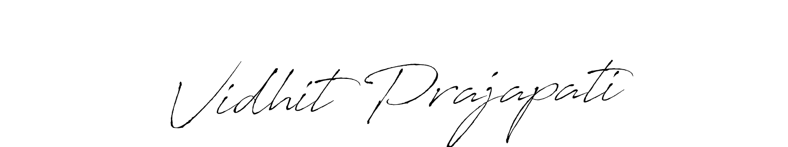How to make Vidhit Prajapati name signature. Use Antro_Vectra style for creating short signs online. This is the latest handwritten sign. Vidhit Prajapati signature style 6 images and pictures png