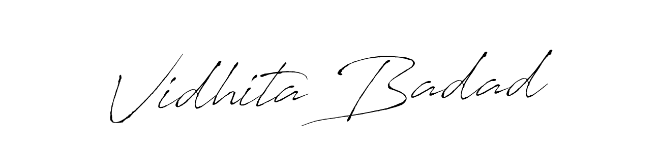 How to make Vidhita Badad signature? Antro_Vectra is a professional autograph style. Create handwritten signature for Vidhita Badad name. Vidhita Badad signature style 6 images and pictures png