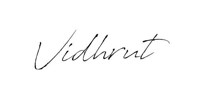 How to make Vidhrut signature? Antro_Vectra is a professional autograph style. Create handwritten signature for Vidhrut name. Vidhrut signature style 6 images and pictures png