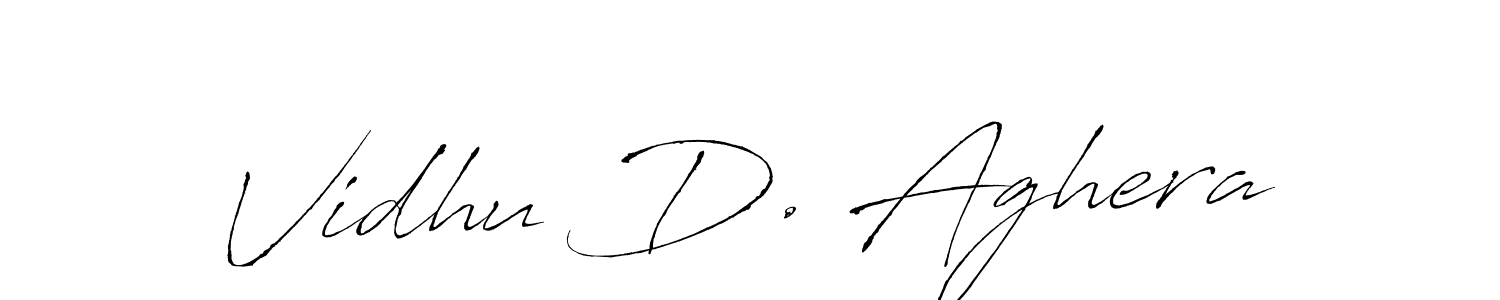 Make a beautiful signature design for name Vidhu D. Aghera. With this signature (Antro_Vectra) style, you can create a handwritten signature for free. Vidhu D. Aghera signature style 6 images and pictures png