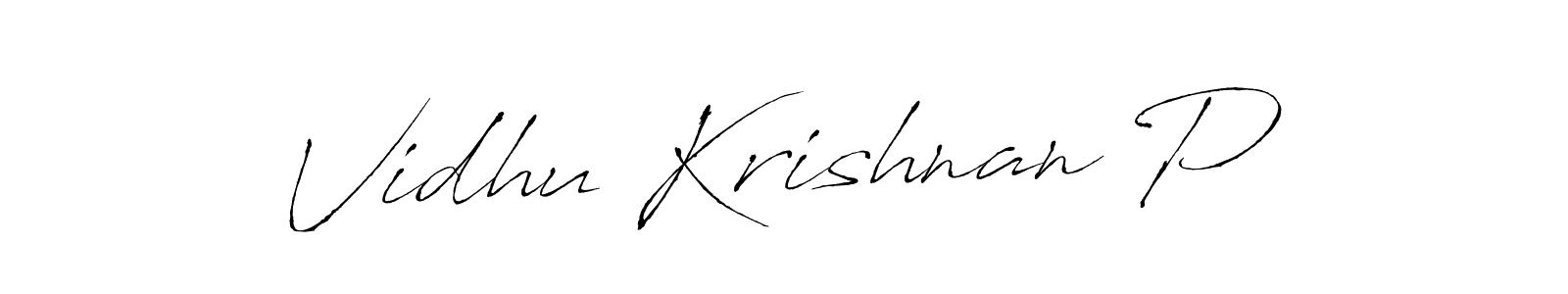 How to make Vidhu Krishnan P name signature. Use Antro_Vectra style for creating short signs online. This is the latest handwritten sign. Vidhu Krishnan P signature style 6 images and pictures png