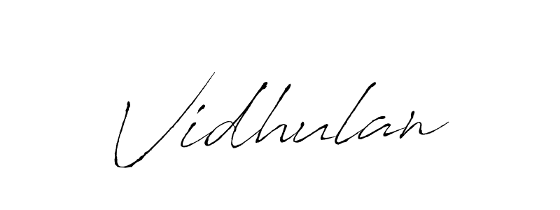 Use a signature maker to create a handwritten signature online. With this signature software, you can design (Antro_Vectra) your own signature for name Vidhulan. Vidhulan signature style 6 images and pictures png