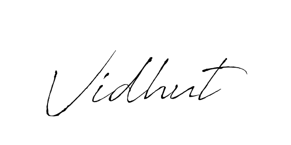 Use a signature maker to create a handwritten signature online. With this signature software, you can design (Antro_Vectra) your own signature for name Vidhut. Vidhut signature style 6 images and pictures png