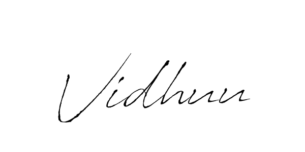 How to make Vidhuu signature? Antro_Vectra is a professional autograph style. Create handwritten signature for Vidhuu name. Vidhuu signature style 6 images and pictures png