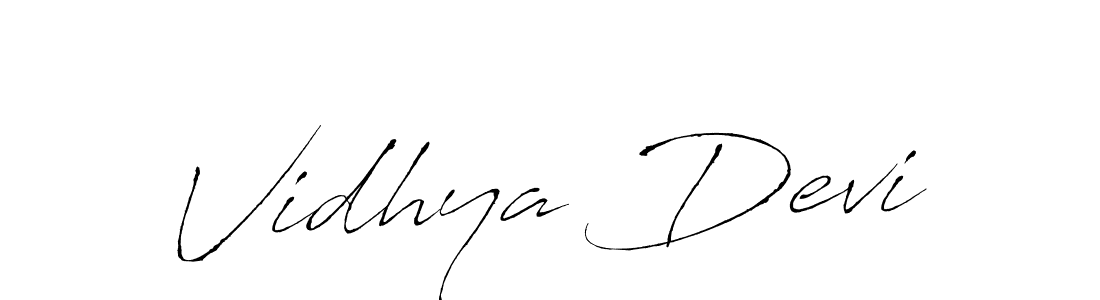 Make a beautiful signature design for name Vidhya Devi. With this signature (Antro_Vectra) style, you can create a handwritten signature for free. Vidhya Devi signature style 6 images and pictures png