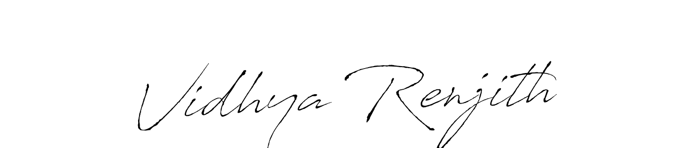 How to make Vidhya Renjith name signature. Use Antro_Vectra style for creating short signs online. This is the latest handwritten sign. Vidhya Renjith signature style 6 images and pictures png