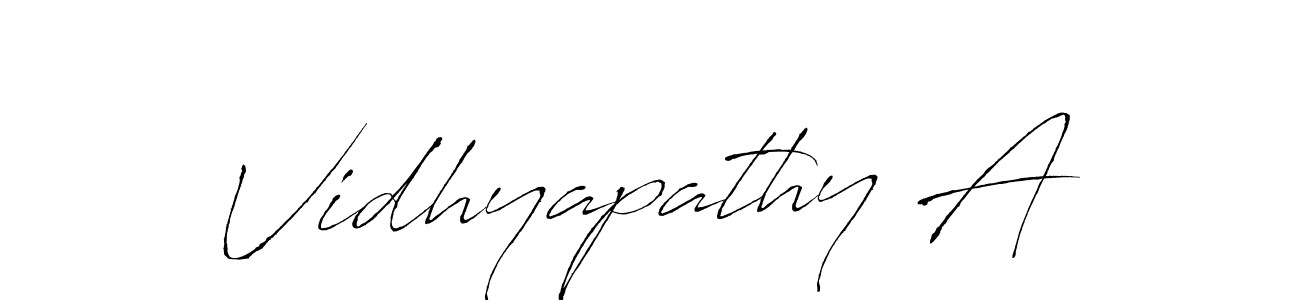 Use a signature maker to create a handwritten signature online. With this signature software, you can design (Antro_Vectra) your own signature for name Vidhyapathy A. Vidhyapathy A signature style 6 images and pictures png