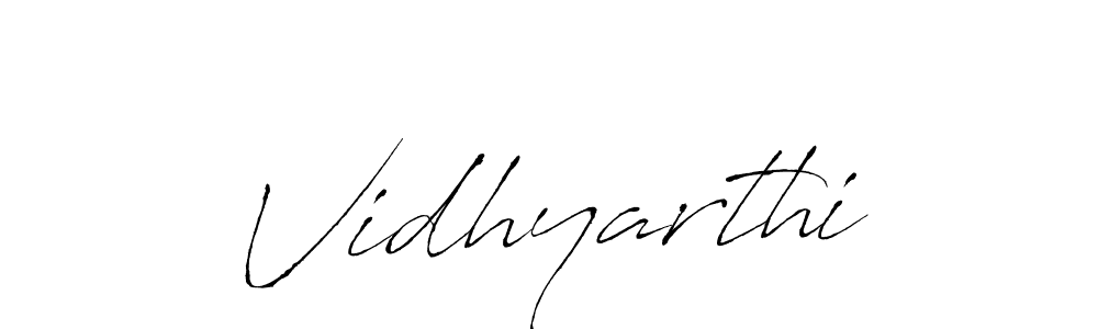 Make a beautiful signature design for name Vidhyarthi. With this signature (Antro_Vectra) style, you can create a handwritten signature for free. Vidhyarthi signature style 6 images and pictures png