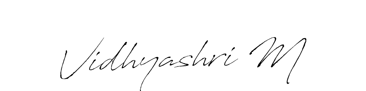 How to make Vidhyashri M name signature. Use Antro_Vectra style for creating short signs online. This is the latest handwritten sign. Vidhyashri M signature style 6 images and pictures png