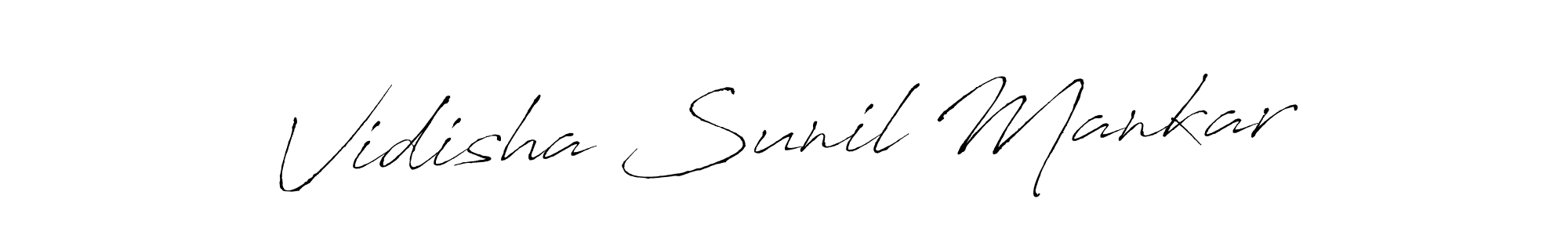 Create a beautiful signature design for name Vidisha Sunil Mankar. With this signature (Antro_Vectra) fonts, you can make a handwritten signature for free. Vidisha Sunil Mankar signature style 6 images and pictures png