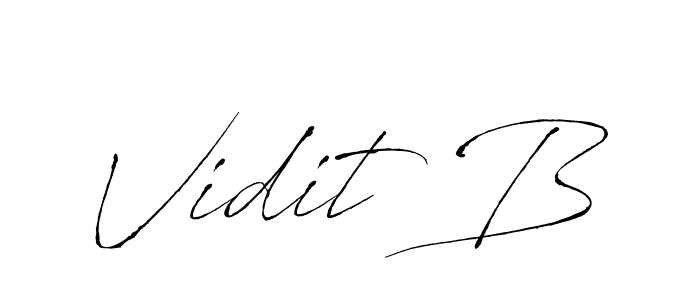 Vidit B stylish signature style. Best Handwritten Sign (Antro_Vectra) for my name. Handwritten Signature Collection Ideas for my name Vidit B. Vidit B signature style 6 images and pictures png