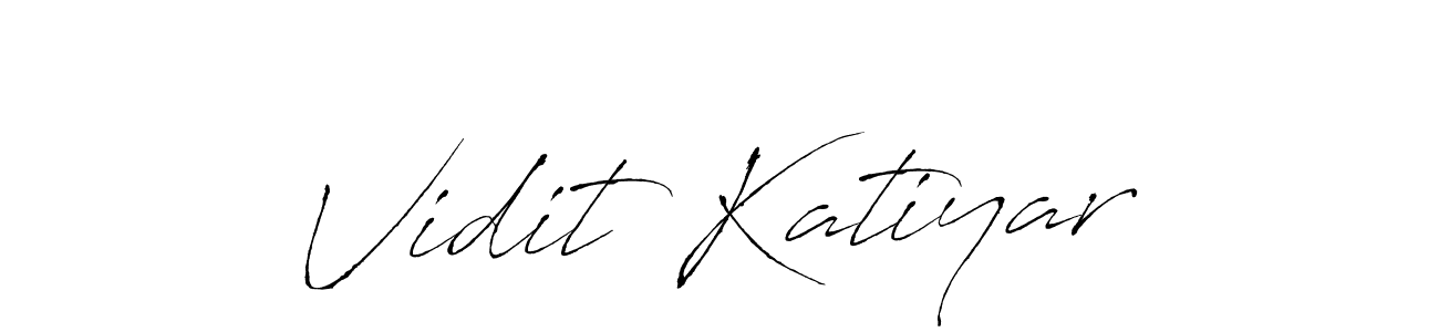 How to make Vidit Katiyar name signature. Use Antro_Vectra style for creating short signs online. This is the latest handwritten sign. Vidit Katiyar signature style 6 images and pictures png