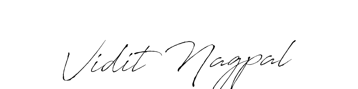 The best way (Antro_Vectra) to make a short signature is to pick only two or three words in your name. The name Vidit Nagpal include a total of six letters. For converting this name. Vidit Nagpal signature style 6 images and pictures png