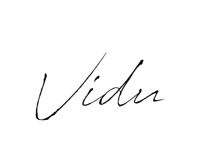 Vidu stylish signature style. Best Handwritten Sign (Antro_Vectra) for my name. Handwritten Signature Collection Ideas for my name Vidu. Vidu signature style 6 images and pictures png