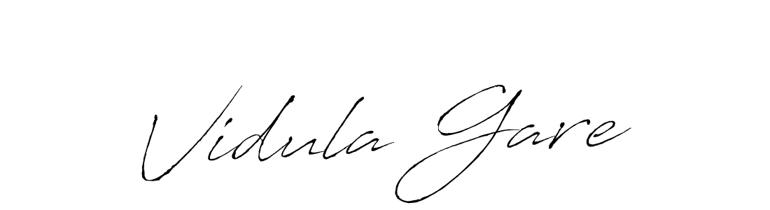 Design your own signature with our free online signature maker. With this signature software, you can create a handwritten (Antro_Vectra) signature for name Vidula Gare. Vidula Gare signature style 6 images and pictures png