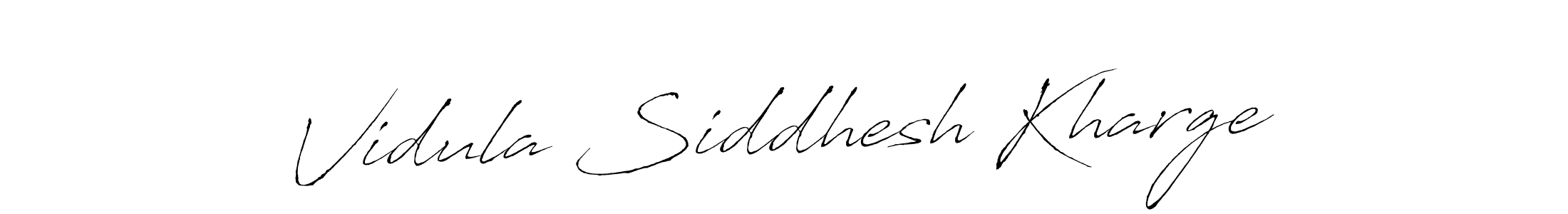 Design your own signature with our free online signature maker. With this signature software, you can create a handwritten (Antro_Vectra) signature for name Vidula Siddhesh Kharge. Vidula Siddhesh Kharge signature style 6 images and pictures png