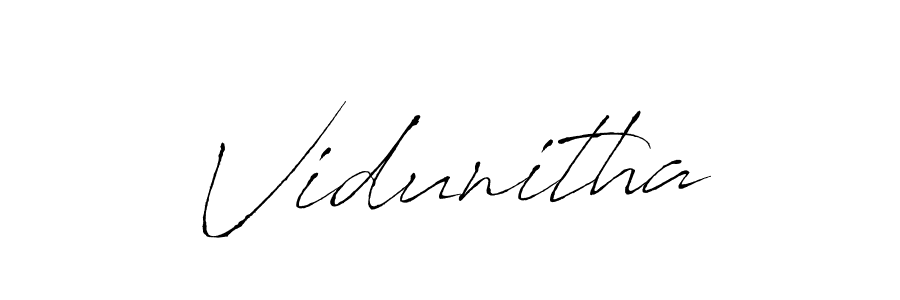 Design your own signature with our free online signature maker. With this signature software, you can create a handwritten (Antro_Vectra) signature for name Vidunitha. Vidunitha signature style 6 images and pictures png