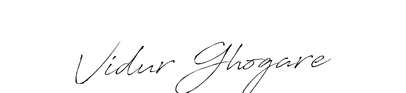 It looks lik you need a new signature style for name Vidur Ghogare. Design unique handwritten (Antro_Vectra) signature with our free signature maker in just a few clicks. Vidur Ghogare signature style 6 images and pictures png