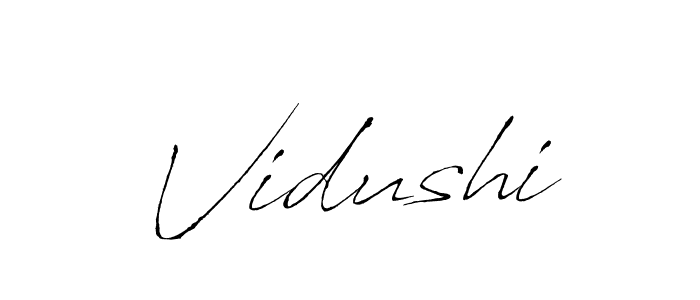The best way (Antro_Vectra) to make a short signature is to pick only two or three words in your name. The name Vidushi include a total of six letters. For converting this name. Vidushi signature style 6 images and pictures png