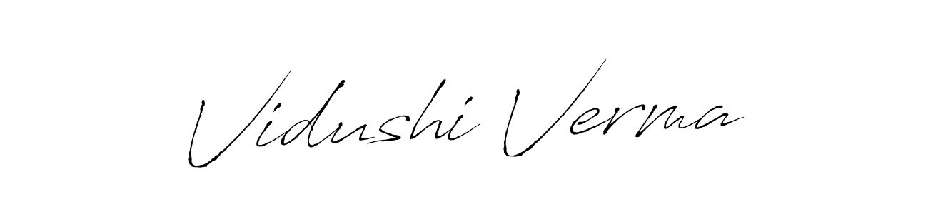 Create a beautiful signature design for name Vidushi Verma. With this signature (Antro_Vectra) fonts, you can make a handwritten signature for free. Vidushi Verma signature style 6 images and pictures png