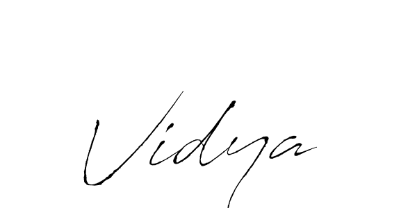 Also we have Vidya  name is the best signature style. Create professional handwritten signature collection using Antro_Vectra autograph style. Vidya  signature style 6 images and pictures png