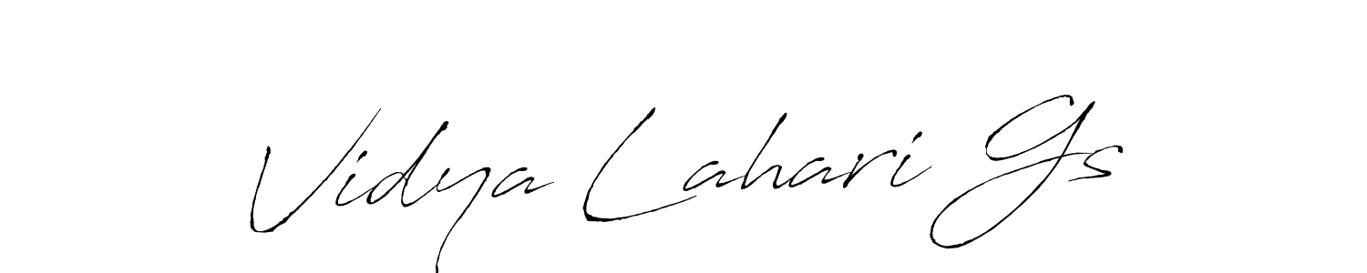 The best way (Antro_Vectra) to make a short signature is to pick only two or three words in your name. The name Vidya Lahari Gs include a total of six letters. For converting this name. Vidya Lahari Gs signature style 6 images and pictures png