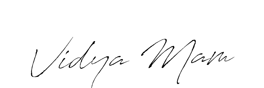 How to make Vidya Mam name signature. Use Antro_Vectra style for creating short signs online. This is the latest handwritten sign. Vidya Mam signature style 6 images and pictures png