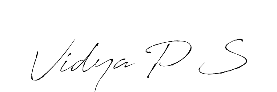 Similarly Antro_Vectra is the best handwritten signature design. Signature creator online .You can use it as an online autograph creator for name Vidya P S. Vidya P S signature style 6 images and pictures png