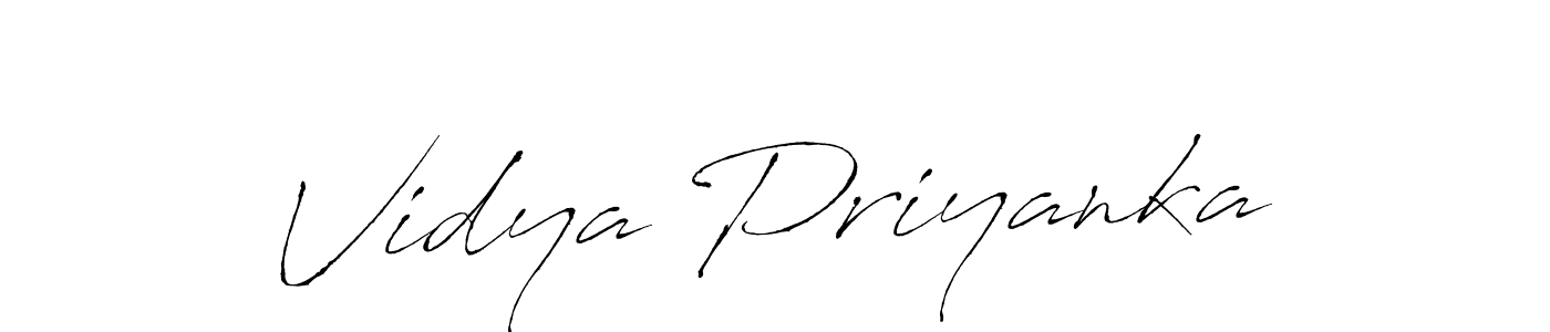 Use a signature maker to create a handwritten signature online. With this signature software, you can design (Antro_Vectra) your own signature for name Vidya Priyanka. Vidya Priyanka signature style 6 images and pictures png