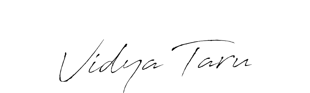 The best way (Antro_Vectra) to make a short signature is to pick only two or three words in your name. The name Vidya Taru include a total of six letters. For converting this name. Vidya Taru signature style 6 images and pictures png