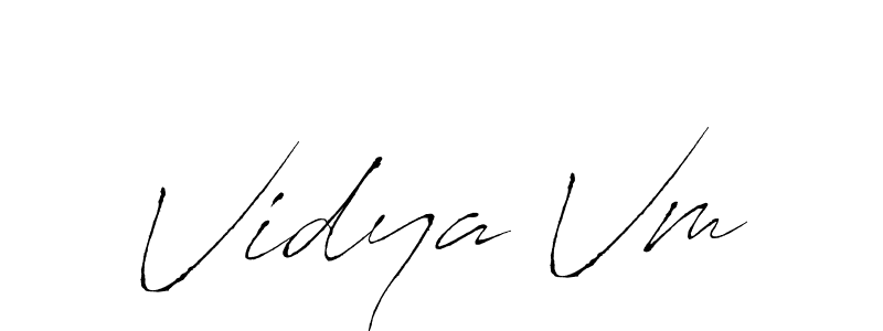 Vidya Vm stylish signature style. Best Handwritten Sign (Antro_Vectra) for my name. Handwritten Signature Collection Ideas for my name Vidya Vm. Vidya Vm signature style 6 images and pictures png