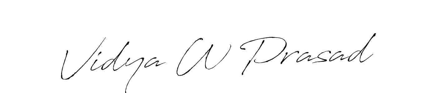 Design your own signature with our free online signature maker. With this signature software, you can create a handwritten (Antro_Vectra) signature for name Vidya W Prasad. Vidya W Prasad signature style 6 images and pictures png