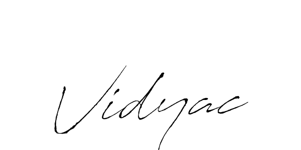Design your own signature with our free online signature maker. With this signature software, you can create a handwritten (Antro_Vectra) signature for name Vidyac. Vidyac signature style 6 images and pictures png