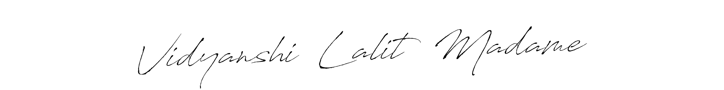 Similarly Antro_Vectra is the best handwritten signature design. Signature creator online .You can use it as an online autograph creator for name Vidyanshi  Lalit  Madame. Vidyanshi  Lalit  Madame signature style 6 images and pictures png