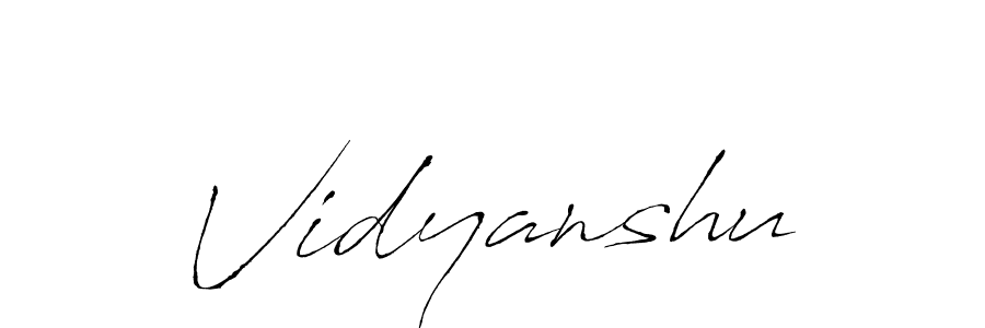 Design your own signature with our free online signature maker. With this signature software, you can create a handwritten (Antro_Vectra) signature for name Vidyanshu. Vidyanshu signature style 6 images and pictures png