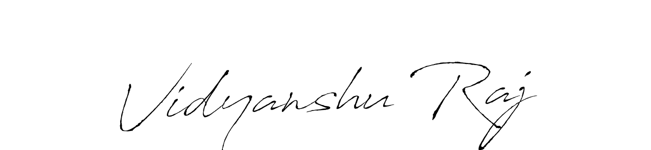 Make a beautiful signature design for name Vidyanshu Raj. With this signature (Antro_Vectra) style, you can create a handwritten signature for free. Vidyanshu Raj signature style 6 images and pictures png