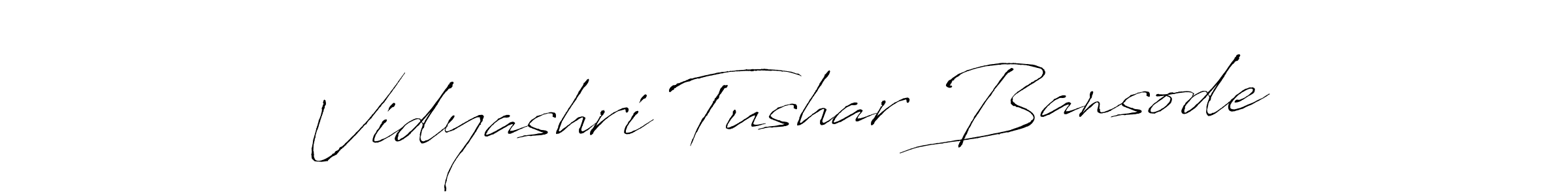 Also we have Vidyashri Tushar Bansode name is the best signature style. Create professional handwritten signature collection using Antro_Vectra autograph style. Vidyashri Tushar Bansode signature style 6 images and pictures png