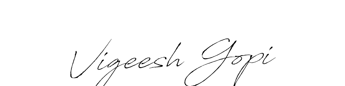 Similarly Antro_Vectra is the best handwritten signature design. Signature creator online .You can use it as an online autograph creator for name Vigeesh Gopi. Vigeesh Gopi signature style 6 images and pictures png