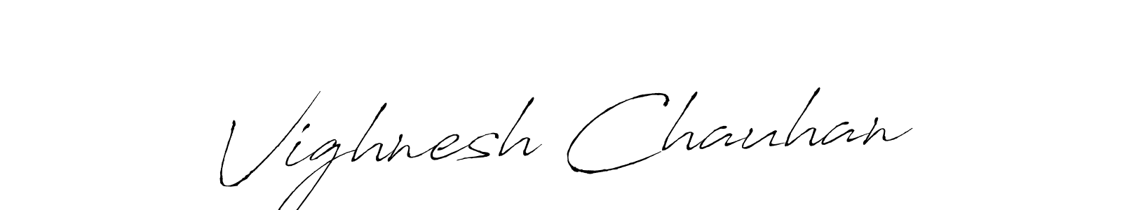 Vighnesh Chauhan stylish signature style. Best Handwritten Sign (Antro_Vectra) for my name. Handwritten Signature Collection Ideas for my name Vighnesh Chauhan. Vighnesh Chauhan signature style 6 images and pictures png