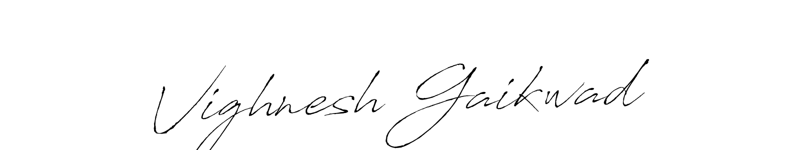 How to make Vighnesh Gaikwad name signature. Use Antro_Vectra style for creating short signs online. This is the latest handwritten sign. Vighnesh Gaikwad signature style 6 images and pictures png
