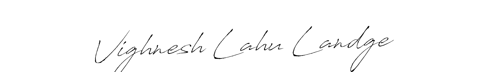 Make a short Vighnesh Lahu Landge signature style. Manage your documents anywhere anytime using Antro_Vectra. Create and add eSignatures, submit forms, share and send files easily. Vighnesh Lahu Landge signature style 6 images and pictures png