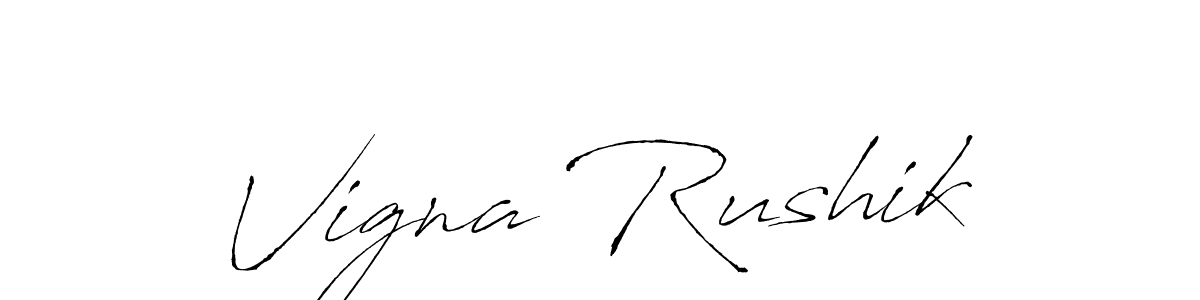 Similarly Antro_Vectra is the best handwritten signature design. Signature creator online .You can use it as an online autograph creator for name Vigna Rushik. Vigna Rushik signature style 6 images and pictures png