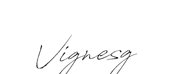 How to make Vignesg name signature. Use Antro_Vectra style for creating short signs online. This is the latest handwritten sign. Vignesg signature style 6 images and pictures png